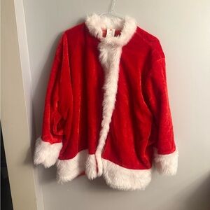 Rubie’s Plush Santa Jacket One Size Red Velvet Faux Fur Christmas Costume Coat